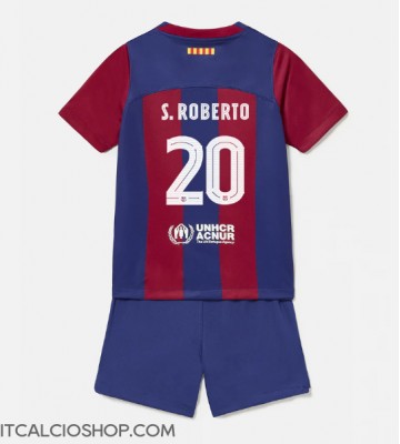 Barcelona Sergi Roberto #20 Prima Maglia Bambino 2023-24 Manica Corta (+ Pantaloni corti)
